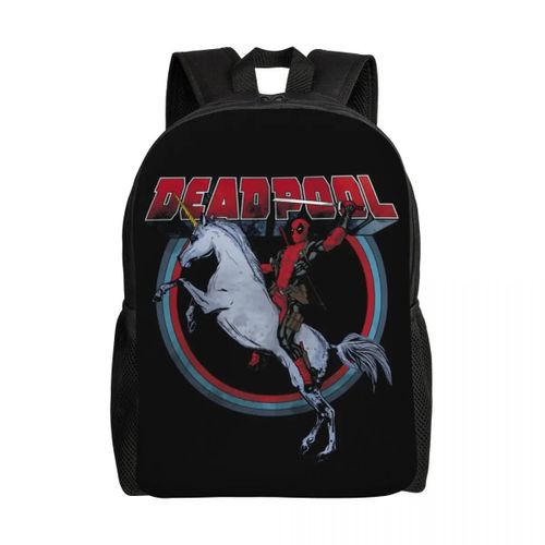 Sacs à dos Deadpool à cheval personnalises pour hommes et femmes, cartable basique pour l'université et l'ecole
