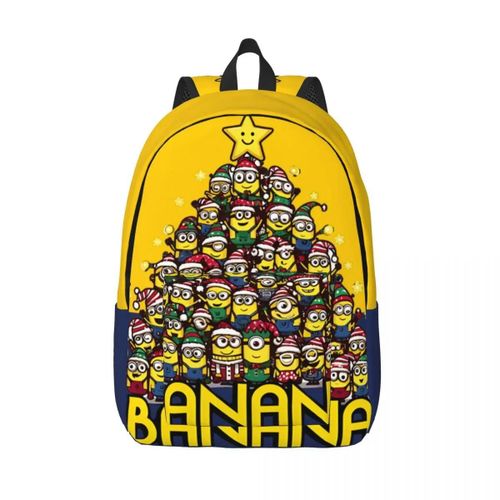 Sac à dos de maternelle lavable rétro motif banane, humoristique, motif Minions, Moi, moche et méchant, pour femme et enfant, ideal pour pique-nique
