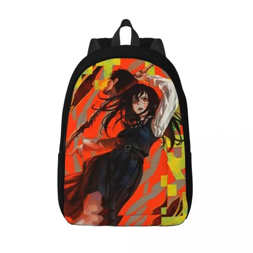 Sac à dos décontracté en toile avec motif de tronçonneuse pour homme et femme, ideal pour l'extérieur, le lycée ou les affaires