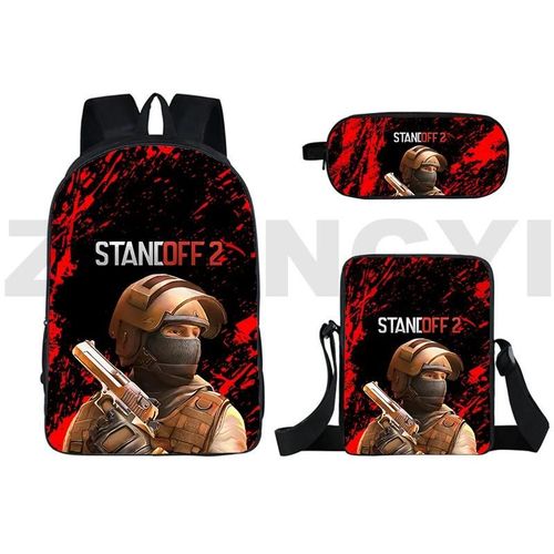 Sac à dos de voyage de haute qualité pour homme, sacoche à bandoulière avec fermeture éclair, motif jeu 3D Standoff 2, cartable, trousse à crayons