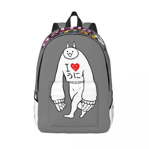 Sac à dos Kawaii rétro lavable motif chats de combat pour fille et Garcon, ideal pour offrir, cartable de camping de bonne qualité