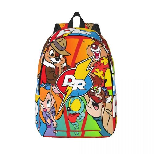 Sac à dos Rescue Rangers Chip 'n' Dale pour pique-nique de week-end pour enfants, sac de rangement à fermeture éclair