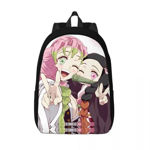 Sac à dos Kawaii Nezuko avec Kanroji Mitsuri pour collégiens, lycéens, etudiants, tueurs de démons, sac à dos pour hommes et femmes, sac à dos de randonnée