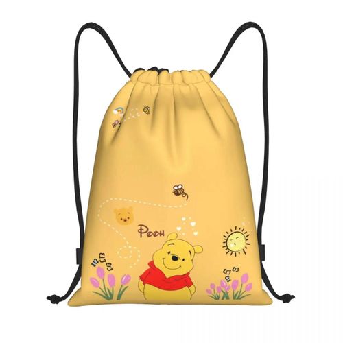 Sac à dos personnalise avec cordon de serrage Winnie l'ourson pour homme et femme, léger, motif dessin anime, ideal pour le yoga
