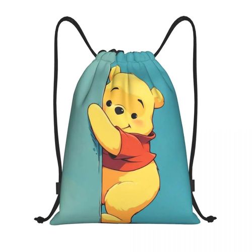 Sacs à cordon personnalises Winnie l'ourson pour femmes et hommes, sacs de sport portables, sacs à dos de rangement pour entraînement