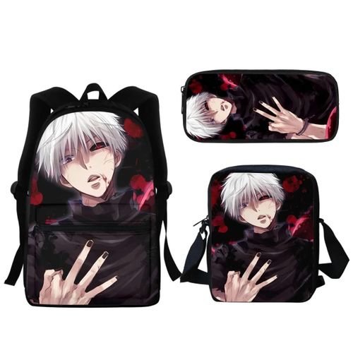 Sac à dos de voyage pour garcons, motif dessin anime Tokyo Ghoul, ideal pour le collège, la maternelle ou le voyage