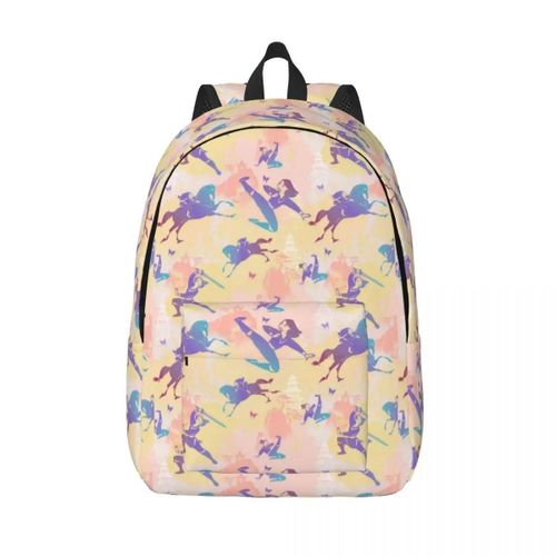 Sac à dos personnalise en toile avec dessin anime Mulan pour femmes et hommes, imperméable, pour l'ecole et l'université