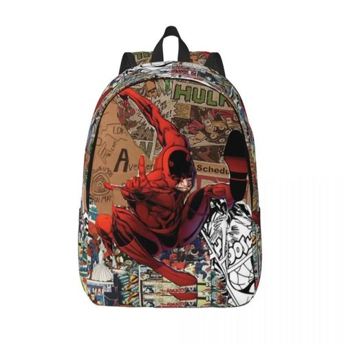 Sac à dos personnalise en toile avec imprime de super-héros Daredevil pour femmes et hommes, imperméable, ideal pour l'ecole ou l'université.