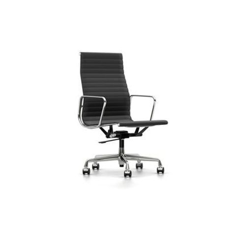 Vitra - Chaise En Aluminium - Ea 119 - Chromã© - Hopsak - Gris Foncã© - Roulettes Pour Tapis De Sol  - Gris