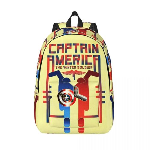 Sac à dos en toile personnalise de super-héros pour hommes et femmes, sac d'ecole imperméable Captain America imprime