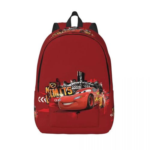 Sacs à dos en toile personnalises Lighting McQueen pour hommes et femmes, imperméables, avec impression de voitures pour l'ecole et le collège