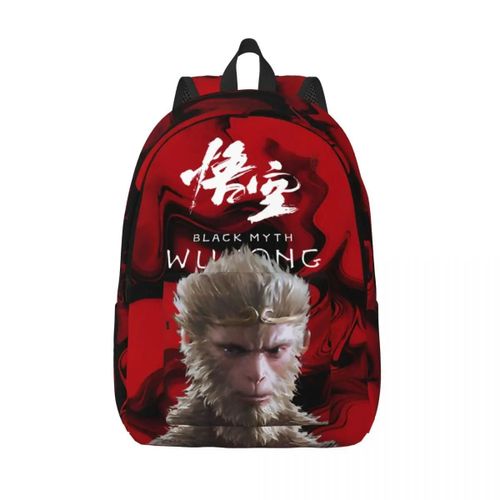 Sac à dos Wukong rétro lavable et personnalise pour pique-nique du week-end, ideal pour l'ecole maternelle