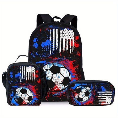 Ensemble de 3 sacs à dos de football noirs
