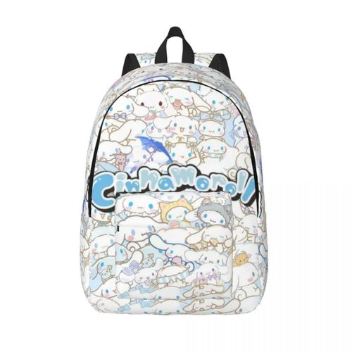 Sacs à dos en toile personnalises avec dessins animes pour femmes et hommes, imperméables, imprimes Cinnamoroll, pour l'ecole et le collège