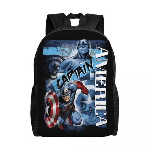 Sacs à dos personnalises Captain America Soldier Collage pour femmes hommes sac d'ecole imperméable imprime sac à dos