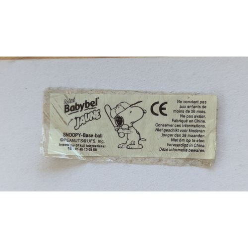 Étiquette Snoopy Base-Ball Mini Babybel Jaune