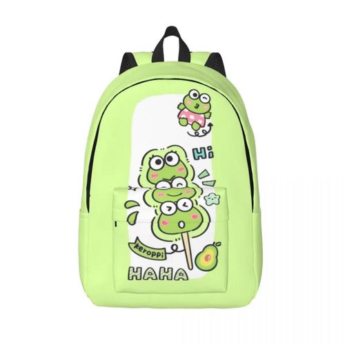 Sacs à dos personnalises en toile Keroppi pour femmes et hommes, sac d'ecole imperméable avec impression