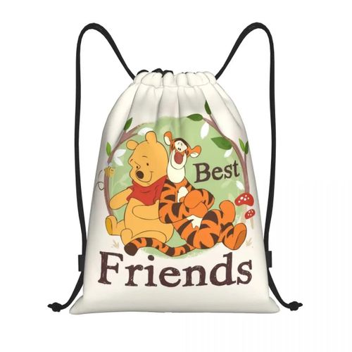 Sacs à cordon personnalises Winnie l'ourson, tigre, anime, pour femmes et hommes, pliables, pour le sport, le shopping