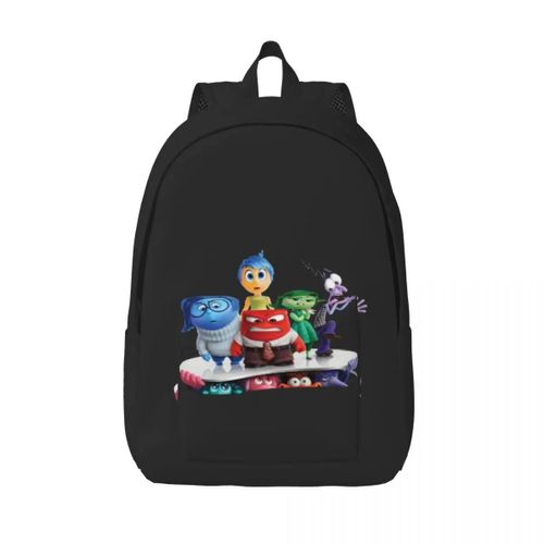 Sac à dos personnalise en toile avec personnage Inside Out pour homme et femme, cartable pour l'ecole