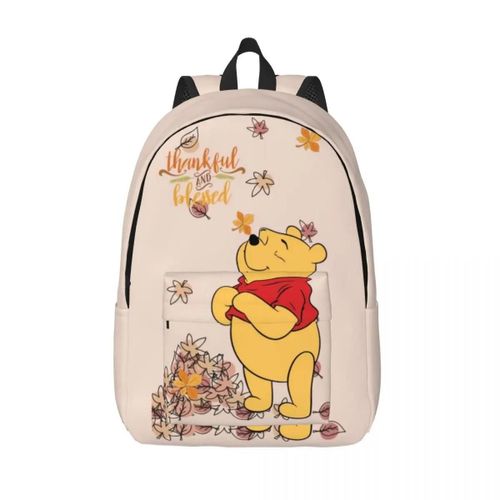 Sacs à dos personnalises en toile avec motif Winnie l'ourson et manga pour hommes et femmes, résistants à l'eau, pour l'ecole et l'université