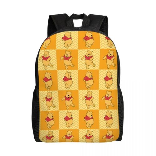 Sacs à dos personnalises Winnie l'ourson, motif collage, pour hommes et femmes, sac à dos décontracté pour l'ecole et l'université