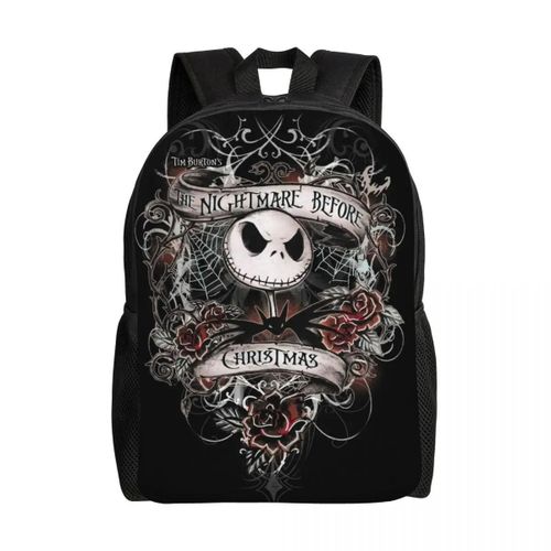 Sac à dos personnalise Jack Skellington pour hommes et femmes, imperméable, imprime citrouille, ideal pour l'ecole ou le collège