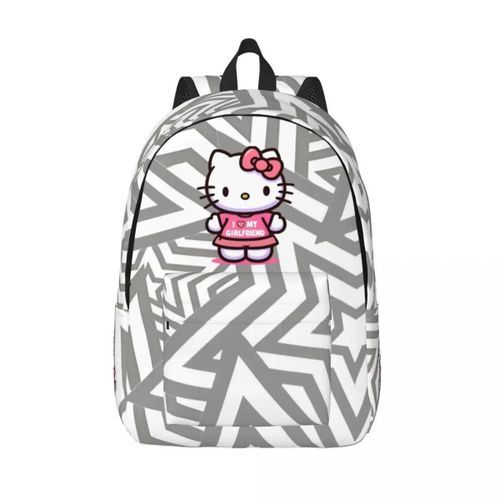 Un sac de maternelle mignon avec fermeture éclair pour camping, ideal pour les livres Hello Kitty Grils