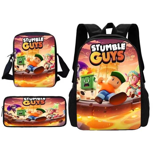 Sac à dos d'ecole Stumbles Guyss pour enfants avec sac à bandoulière, sacs à crayons, sacs d'ecole pour garcons et filles, cadeau