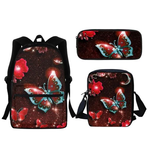 Sac à dos vintage de marque Butterfly pour etudiants, cartable pour garcons et filles, sac messager pour la maternelle, cadeau de rentrée scolaire