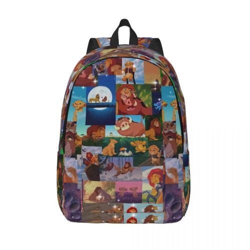 Sac à dos en toile imprime Roi Lion personnalise pour homme et femme, résistant à l'eau, ideal pour l'ecole ou l'université