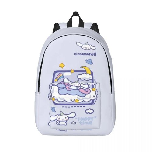 Sac à dos personnalise en toile avec motif anime Melody Cinnamoroll pour femmes et hommes, cartable décontracté pour l'ecole et le collège