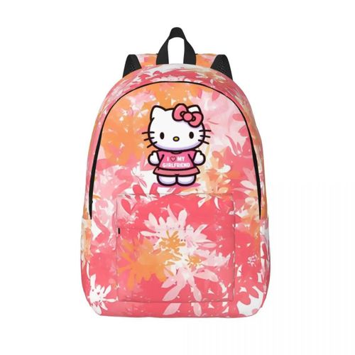 Sac de rangement adorable de High Street, sac à dos de randonnée rétro lavable Hello Kittys unisexe, sac à dos d'anniversaire