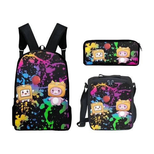 Hip Hop Youthful box Impression 3D 3 pieces/ensemble Sacs de voyage pour etudiants Sac à dos pour ordinateur portable Sac à dos Sac à dejeuner Trousse à crayons