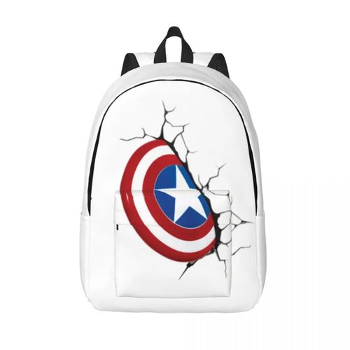 Sacs à dos en toile personnalises Captain America Shield pour femmes et hommes, sac d'ecole imperméable imprime