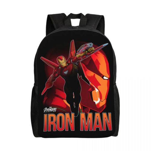 Sac à dos personnalise Iron Man pour hommes et femmes, imperméable, imprime, ideal pour l'ecole ou le collège