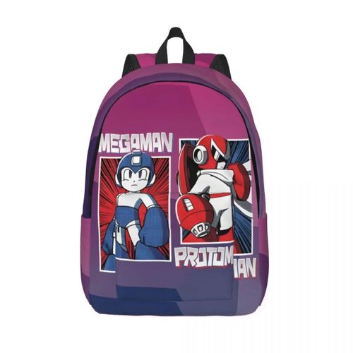 Sac à dos d'anniversaire rouge bleu grande capacité Mega Man sangle réglable pour homme sac à dos de randonnée pour enfant