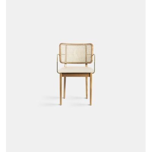 Red Edition - Chaise Cannage - Chãªne / Accoudoirs, Cuir Vanille  - Beige