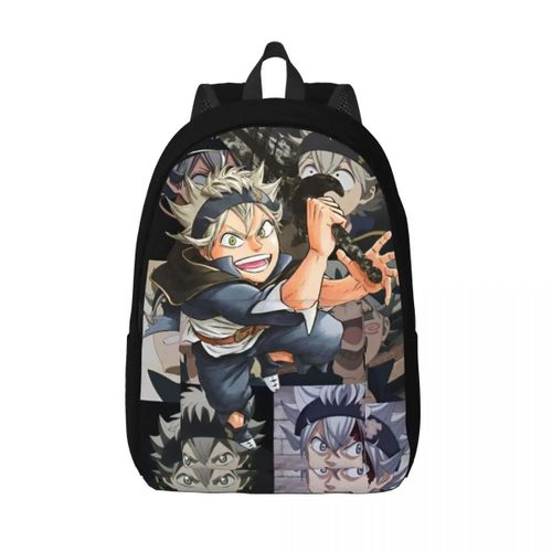 Sac à dos Black Clovers pour homme et femme, décontracté, ideal pour le lycée, la randonnée, les voyages, l'aventure, le fantasme, l'anime, pour ordinateur portable, en toile, dura