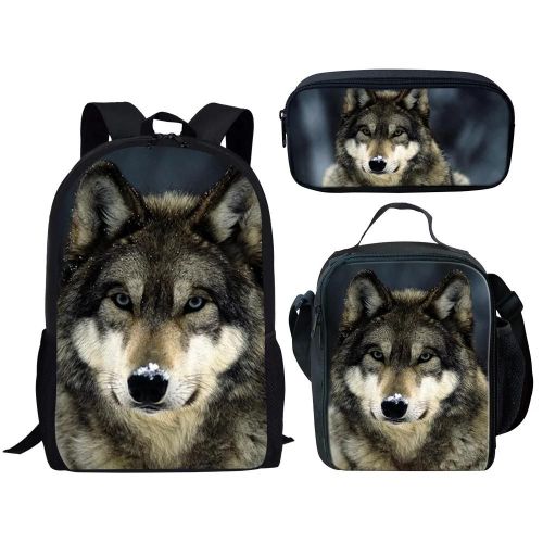 Sac à dos de voyage pour ordinateur portable, motif cheval, husky, tigre, imprime 3D, 3 pieces/ensemble