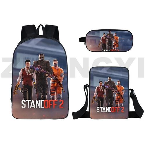 Sac à dos de haute qualité pour hommes, jeu de tir Standoff 2, cartable anime, 3 pieces/ensemble, trousse à crayons Harajuku, sacs à bandoulière de voyage