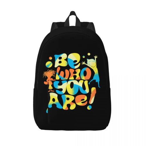 Sac à dos personnalise en toile «Be You» pour femmes et hommes, imperméable, imprime, ideal pour l'ecole ou le collège