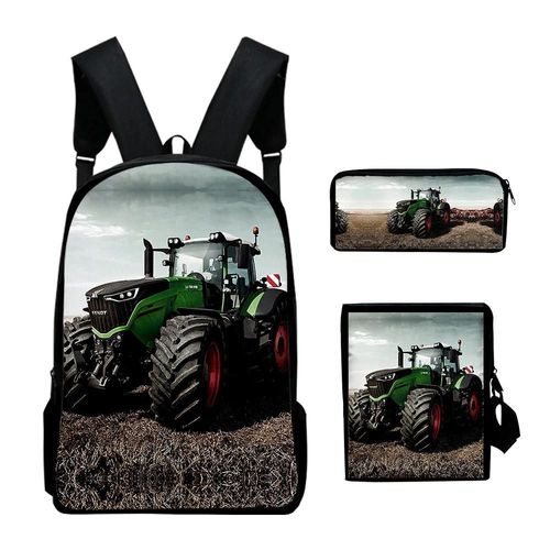 Motif de tracteur jeune hip-hop imprime 3D 3 pieces/ensemble sacs de voyage pour etudiants sac à dos pour ordinateur portable sac à dos sac à bandoulière trousse à crayons