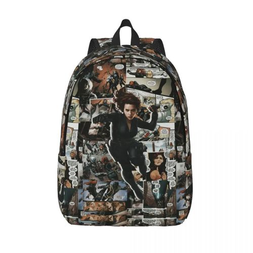 Sac à dos en toile personnalise avec motif de dessin anime Black Widow pour femmes et hommes, imperméable, ideal pour l'ecole ou l'université