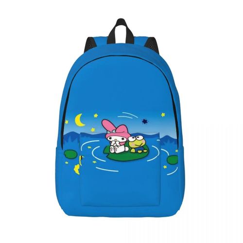 Sac à dos en toile personnalise Kerokero Keroppi pour hommes et femmes, imperméable, imprime, pour l'ecole et le collège