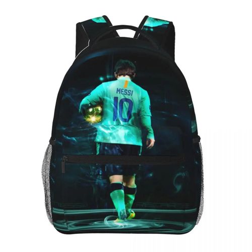 Sac d'ecole léger et décontracté imprime Messi-10 pour l'ecole, les activités en plein air, le shopping et le bureau (17 pouces)