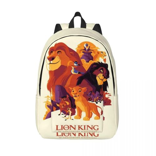 Sac à dos de voyage en toile avec affiche personnalisee du Roi Lion pour femmes et hommes, cartable d'ecole, sac à dos pour ordinateur, sac à dos pour etudiants