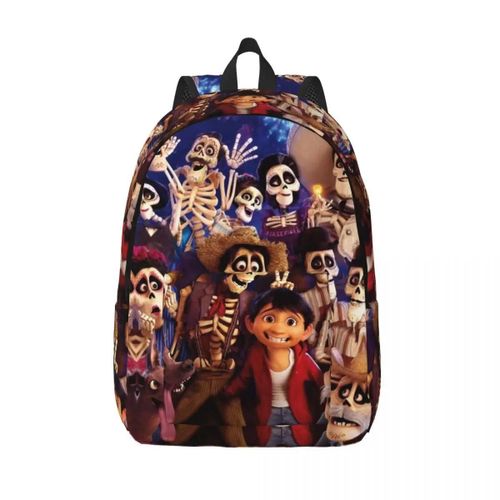 Sac à dos personnalise en toile motif dessin anime CoCo pour femmes et hommes, imperméable, imprime, ideal pour l'ecole ou le collège