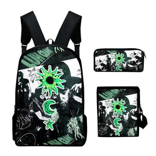 Ensemble de 3 sacs de voyage pour etudiants, sac à dos pour ordinateur portable, sac à bandoulière, trousse à crayons, imprime 3D du jeune rappeur hip-hop Yeat