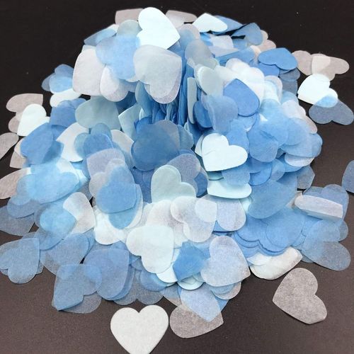 CMJAAGUR-7500 Pcs Coeurs De Confettis, Tissu Coeur Bleu Ballon Remplisseur De Papier Table Pour Le Mariage Anniversaire Saint Valentin Fête Baptême Baby Party Décoration[M2417]