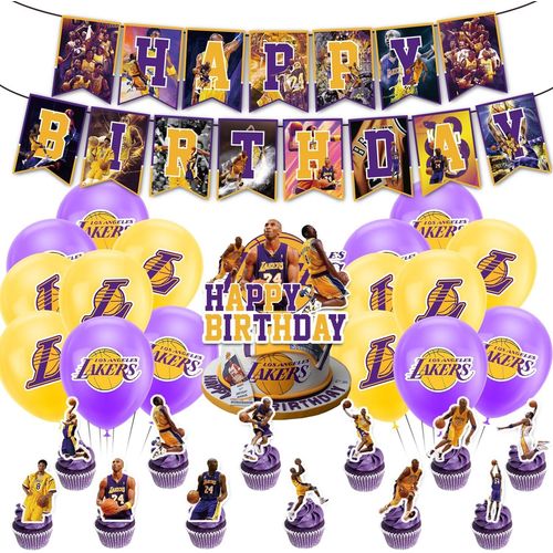 Cmjaagur-Deco Anniversaire Basket Ensemble 32pcs De Décorations De Fête De Anniversaire Basket-Ball Ensemble De Décorations De Fête De Basket-Ball Basket-Ball Sur Le Thème Ballons Pour Enfan[M1149]